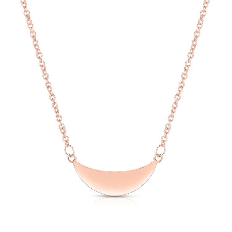 14K Gold Polished Crescent Necklace