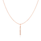 14K Gold .06ct Diamond Bar Necklace