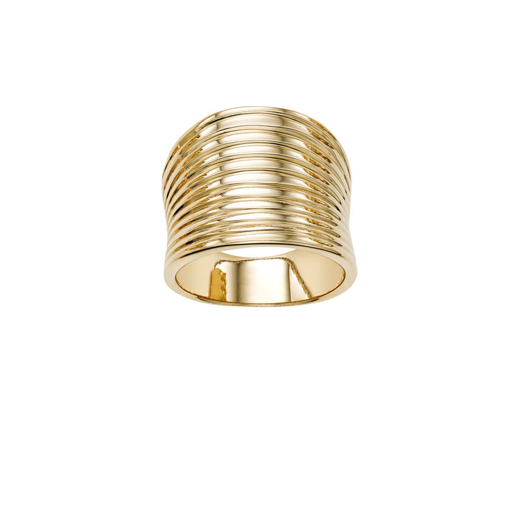 14K Gold Ribbed Ring