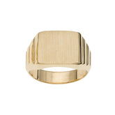 14K Gold Rectangular Satin Signet Ring