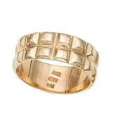 14K Gold Double Row Pyramid Ring
