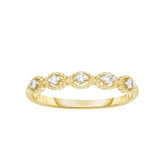 14K Gold .10ct Diamond Oval Shape Stackable Ring