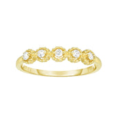14K Gold .08ct Diamond Round Shape Stackable Ring