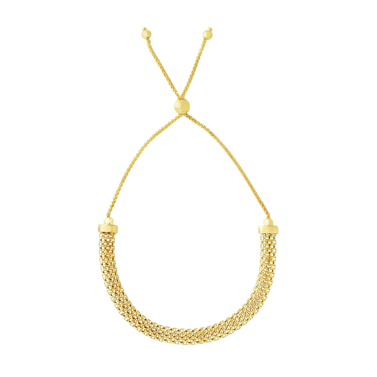 14K Gold Popcorn Chain Friendship Bracelet