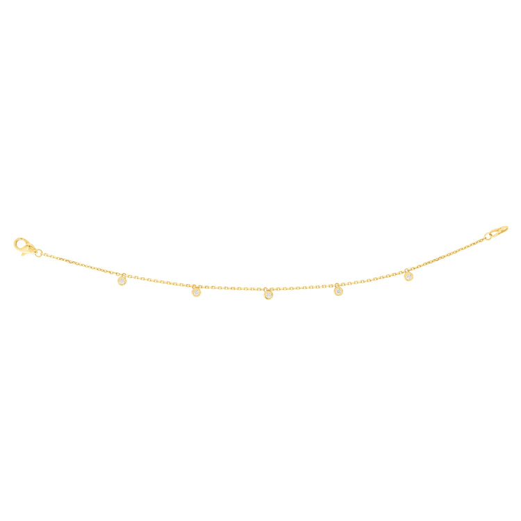 14K Gold .15ct Diamonds by the Yard Bracelet