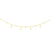 14K Gold .25ct Dangling Diamonds Necklace