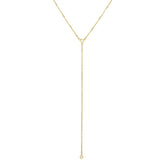 14K Gold .10ct Diamond Y Necklace