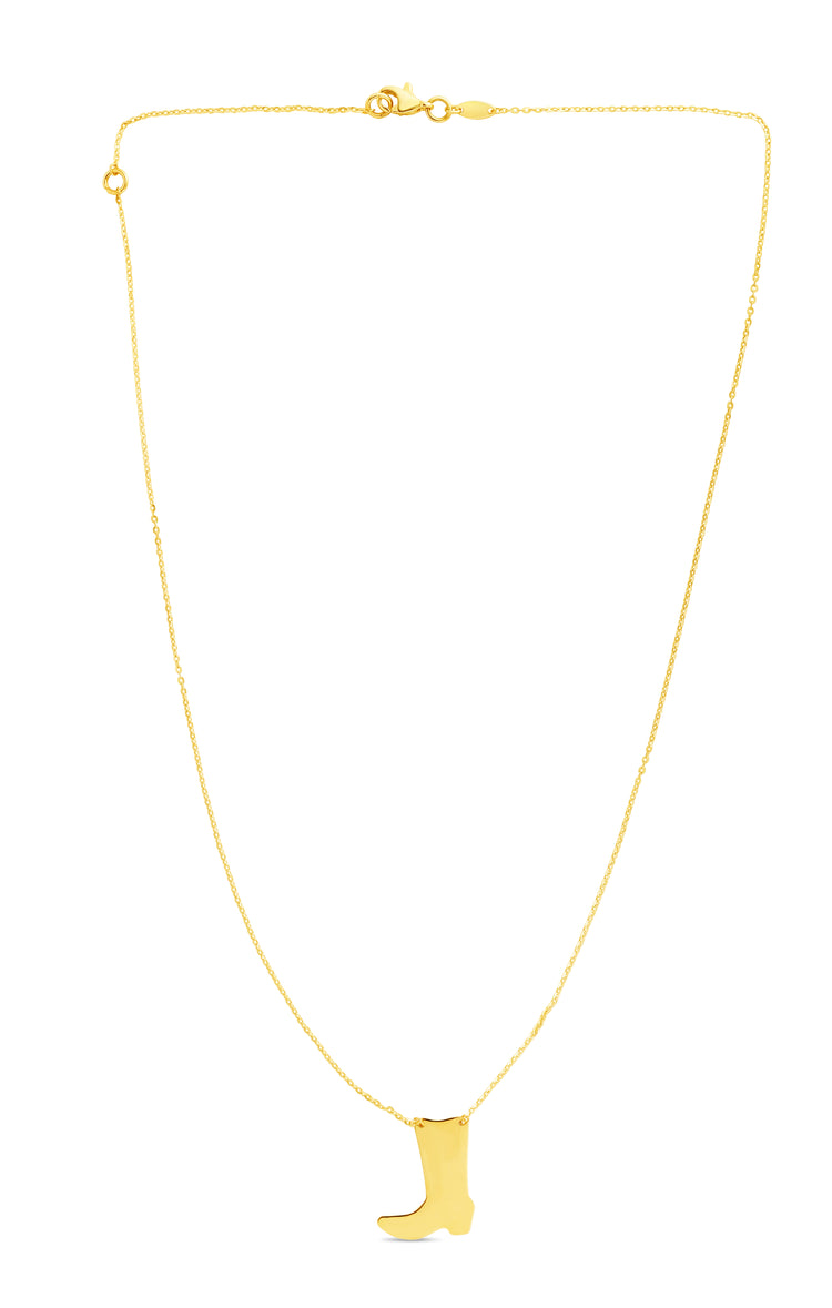 14K Gold Cowboy Boot Necklace