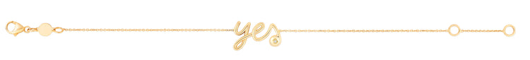 14K Gold Diamond Say "Yes" Bracelet