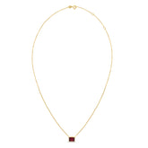 14K Gold Emerald Cut Garnet Necklace