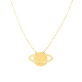 14K Gold Saturn Necklace