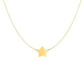 14K Gold Polished Star Necklace