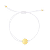 14K White Cord Circle Adjustable Bracelet