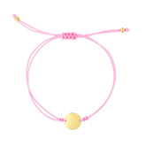 14K Pink Cord Circle Adjustable Bracelet