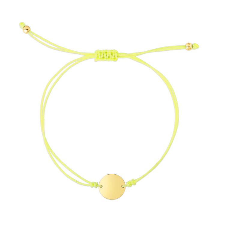 14K Yellow Cord Circle Adjustable Bracelet