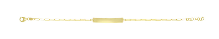 14K ID Bar Paperclip Bracelet