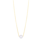 14K Pearl Necklace Solitaire