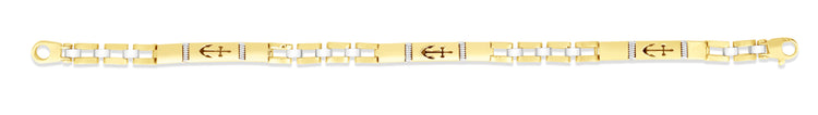 14K Nautical Men's Railroad Bracelet
