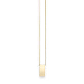 14K Gold Polished Rectangular Bar Necklace