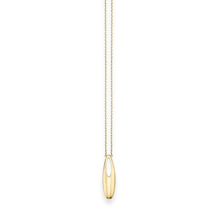 14K Gold Polished Open Oval Necklace