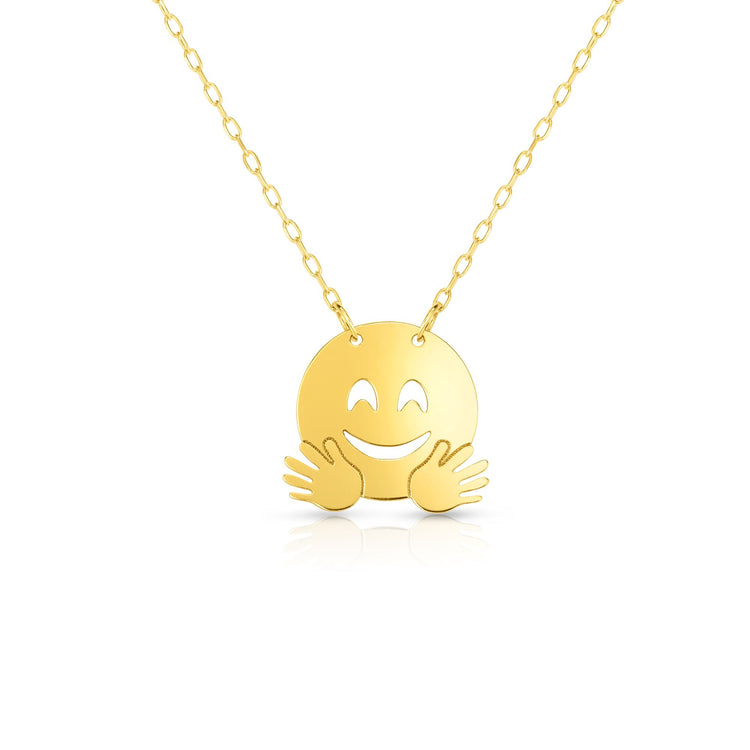 14K Gold Hugs Roymoji Necklace