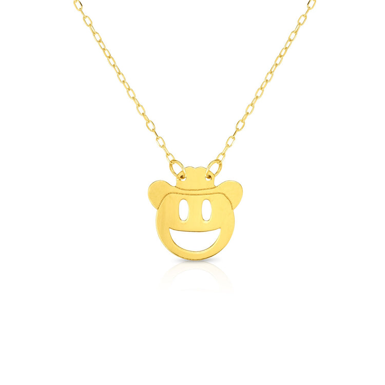 14K Gold Cowboy Roymoji Necklace