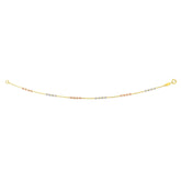 14K Tri-color Gold Diamond Cut Bead Station Bracelet