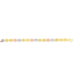 14K Tri-color Gold Oval Link Bracelet