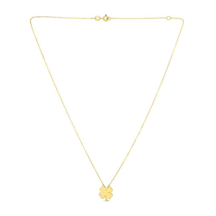 14K Gold Clover Necklace