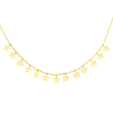 14K Gold Polished Star Dangle Necklace