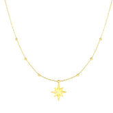 14K Gold Polished North Star Necklace