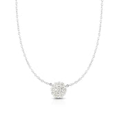 14K Gold .50ct Diamond Cluster Necklace