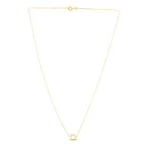 14K Gold Polished Mini Open Square Necklace