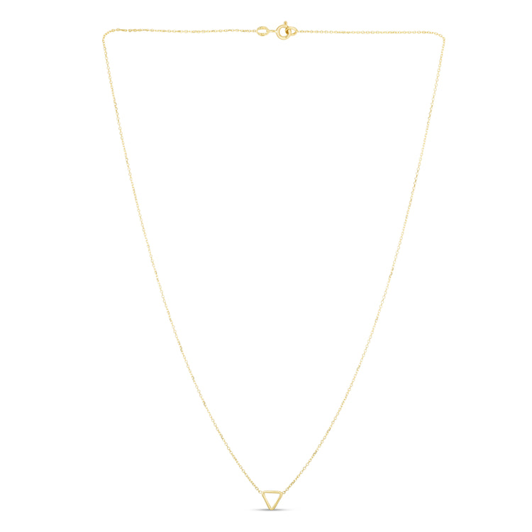14K Gold Polished Mini Open Triangle Necklace