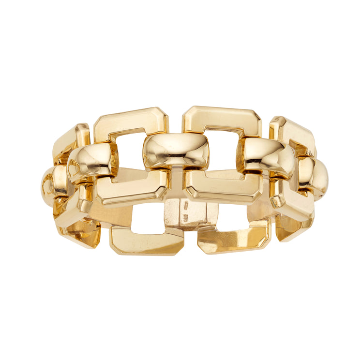 14K Gold Polished Large Square Link Bracelet