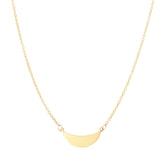 14K Gold Polished Crescent Necklace