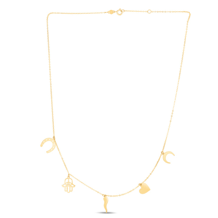 14K Gold Trend Charm Dangle Bracelet