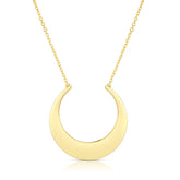 14K Gold Flat Crescent Necklace