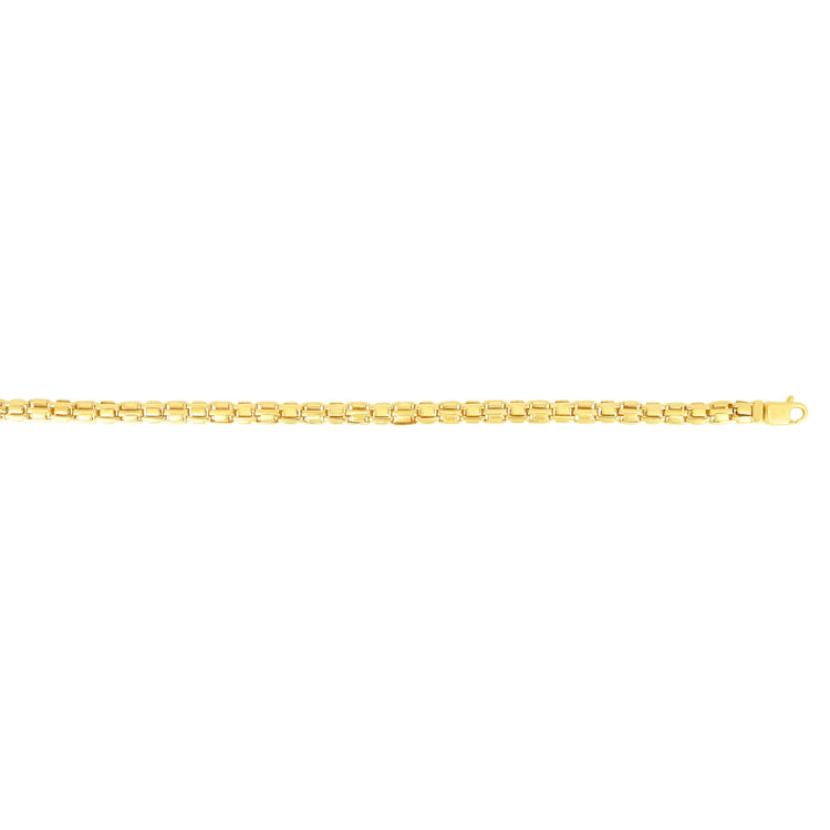 14K Gold Fancy Rounded Box Link