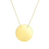 14K Gold Polished Disc Necklace