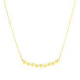 14K Gold Polished Star Bar Necklace