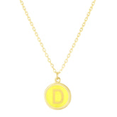 14K Yellow Enamel D Initial Bracelet