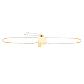 14K Gold Initial F Bolo Bracelet