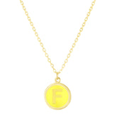 14K Yellow Enamel F Initial Bracelet