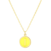 14K Yellow Enamel I Initial Bracelet