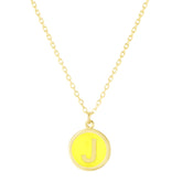 14K Yellow Enamel J Initial Bracelet