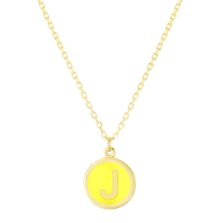 14K Yellow Enamel J Initial Bracelet