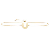 14K Gold Initial U Bolo Bracelet