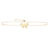 14K Gold Initial W Bolo Bracelet