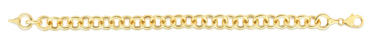 14K Gold Large Single Link Charm Bracelet